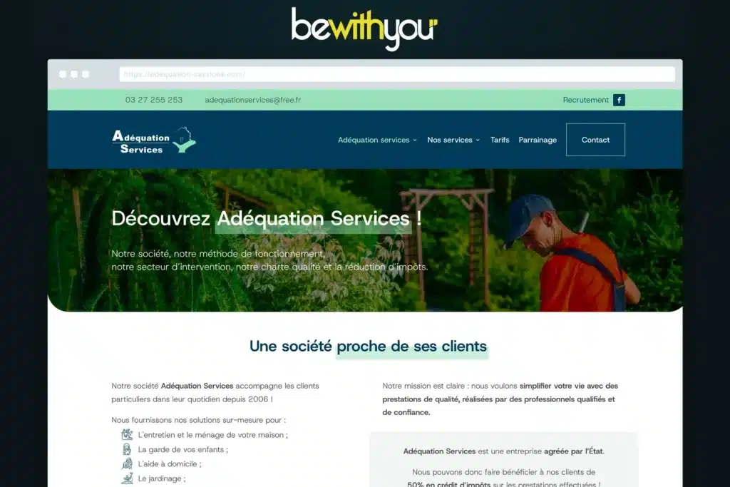 Page Qui sommes-nous du site Adéquation Services, par BeWithYou