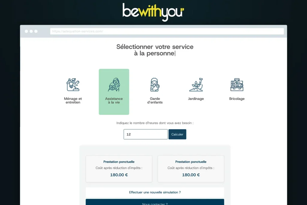 Simulateur du site Adéquation Services, par BeWithYou