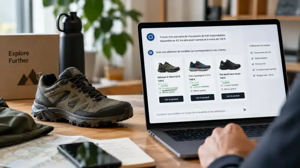 Agent IA comparant les données d'un catalogue produit e-commerce avant un achat
