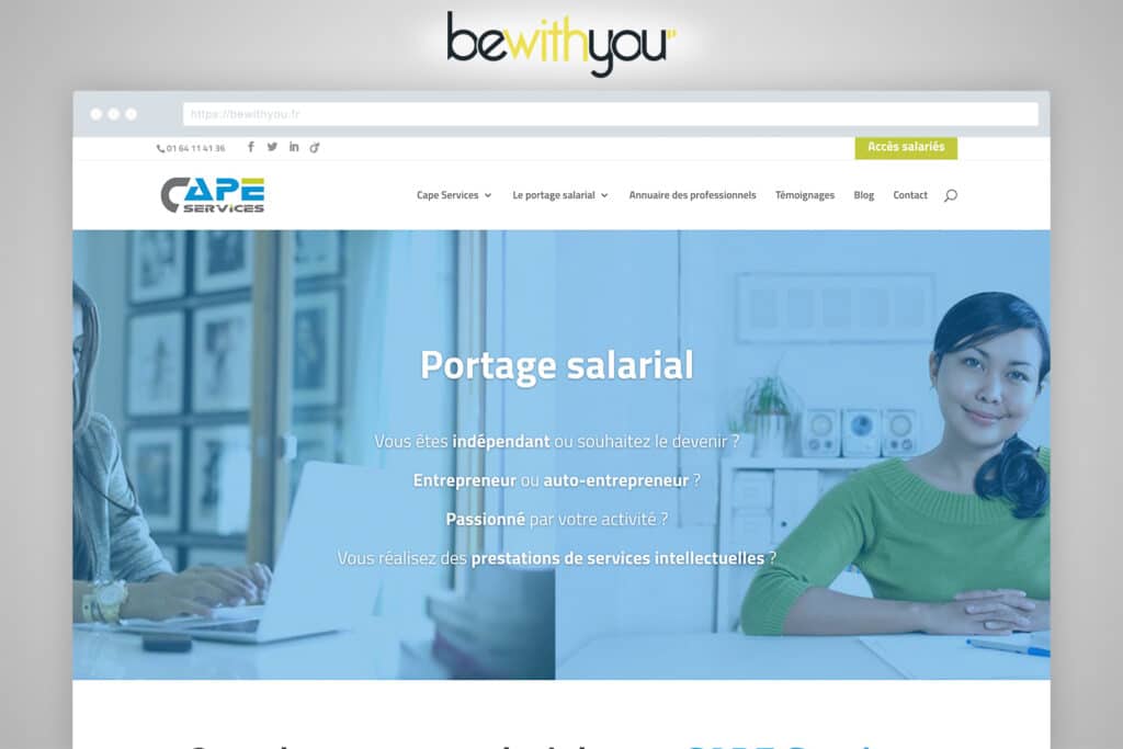 Nouveau Site CAPE Services Portage Salarial, par BeWithYou Arras