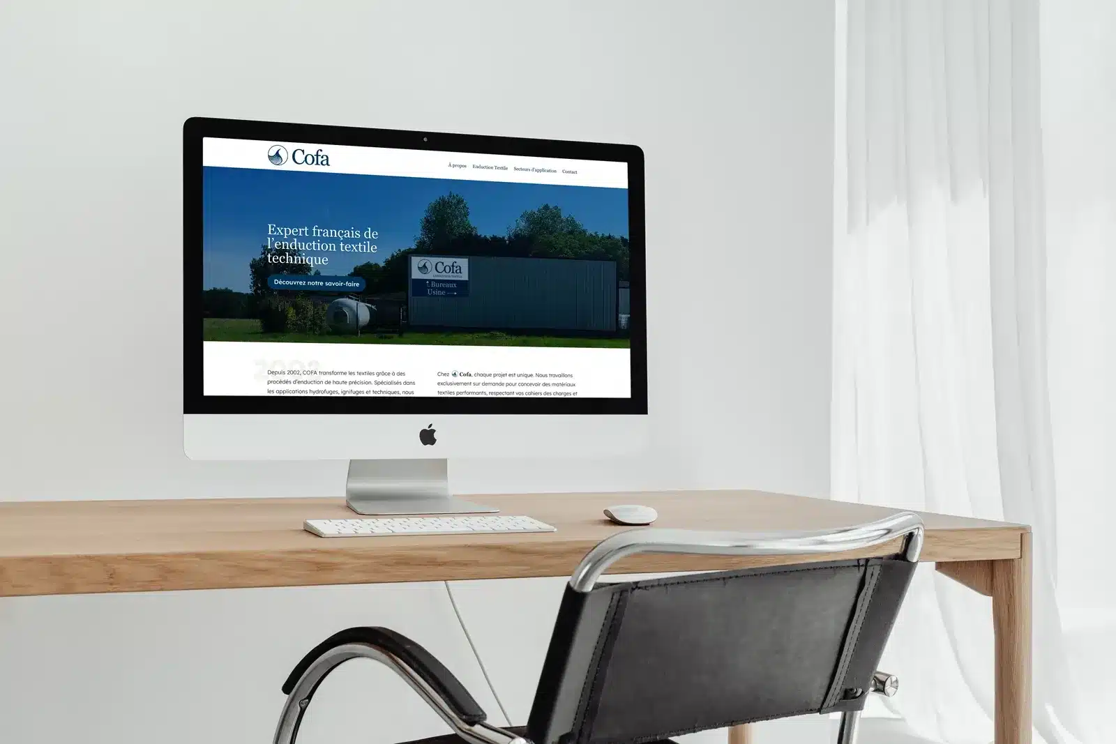 COFA Enduction : site vitrine et identité sur-mesure pour un expert de l’enduction textile
