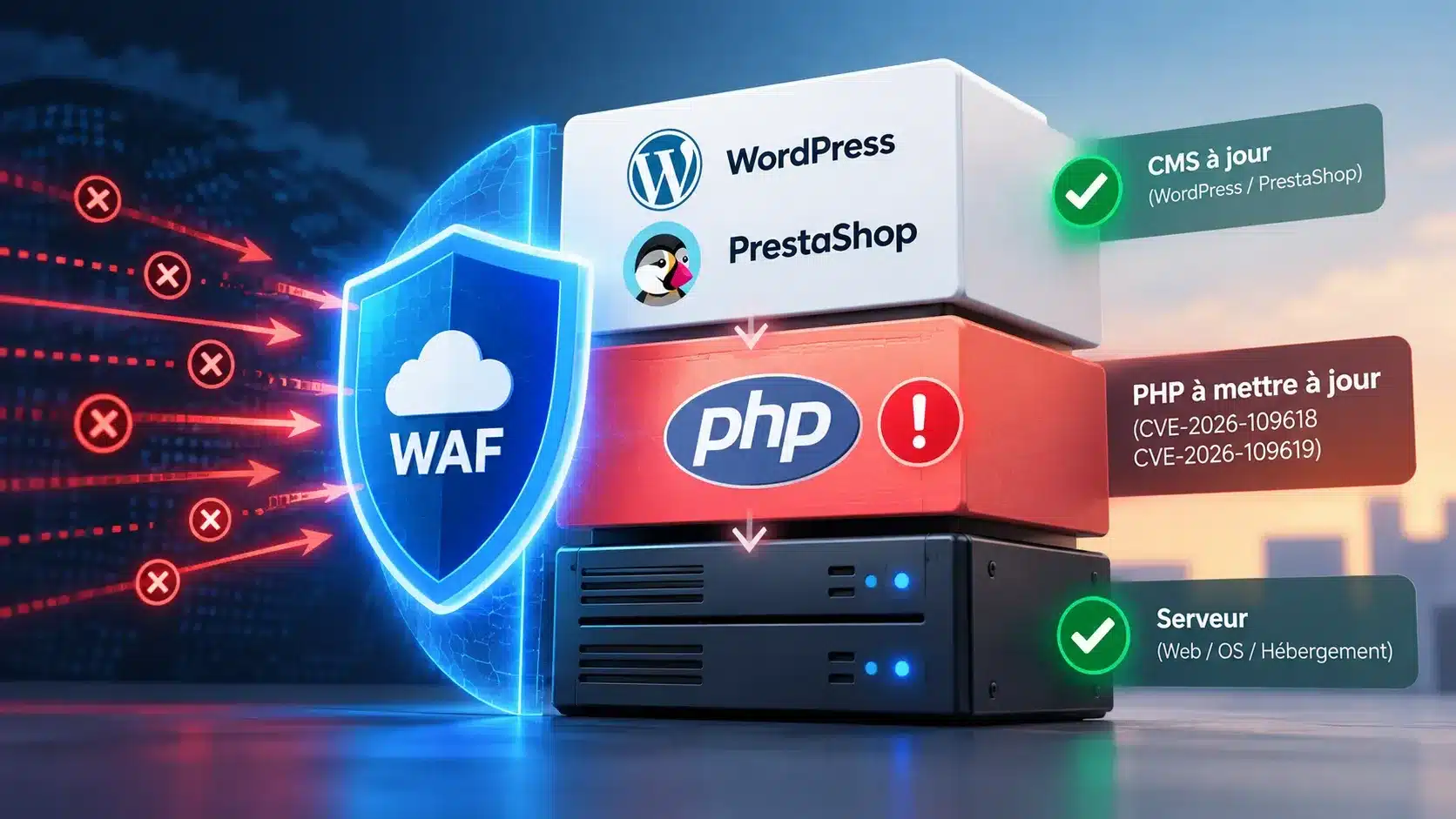 Failles critiques PHP 2026 : protection d’un site WordPress ou PrestaShop