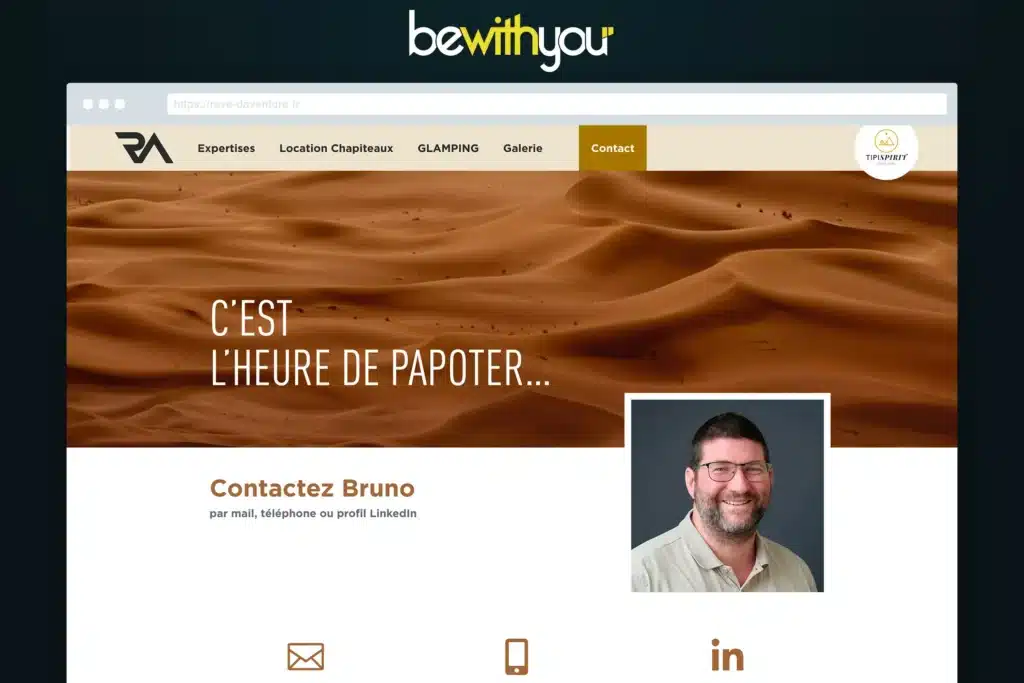 Page de contact de Rêve d'Aventure, par BeWithYou