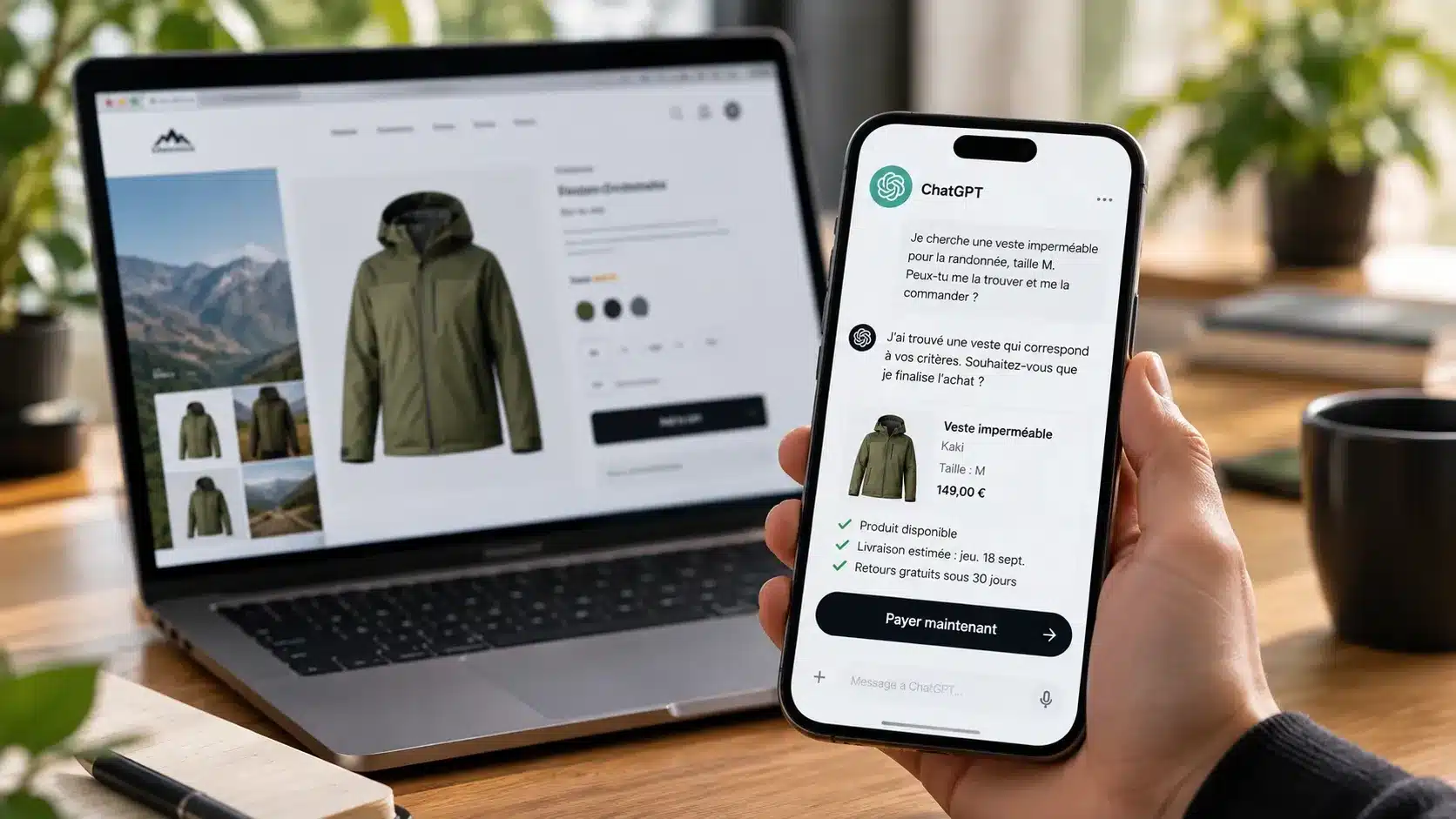 Achat d'un produit Shopify directement depuis un agent IA sans visiter la boutique